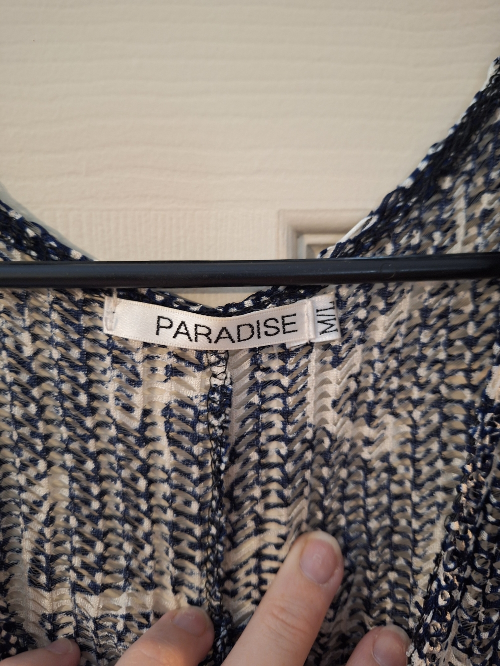 Paradise Navy Anchor Pattern Swim Cover Up Dress Size M/L - Picture 4 of 8